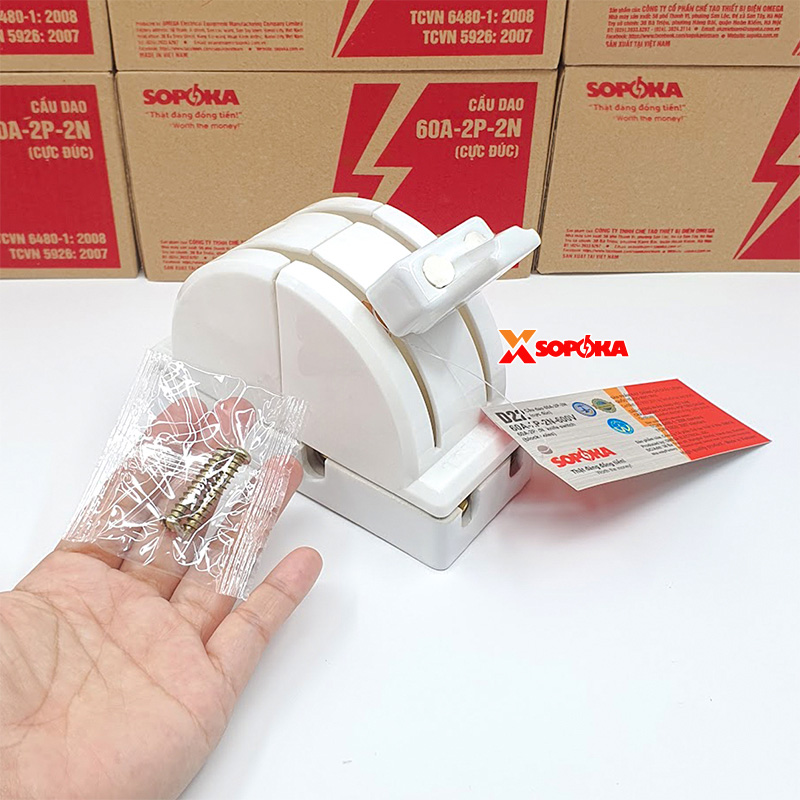 Cầu Dao Đảo Đế Sứ 1 Pha 60A 2P 600V 2N D22 SOPOKA