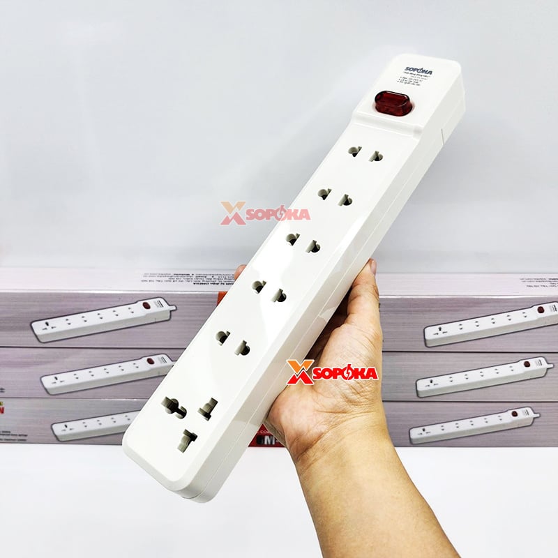 Ổ Cắm Điện 6 Lỗ 2200W Lõi Sứ Không Dây Có Công Tắc 6M-0 SOPOKA