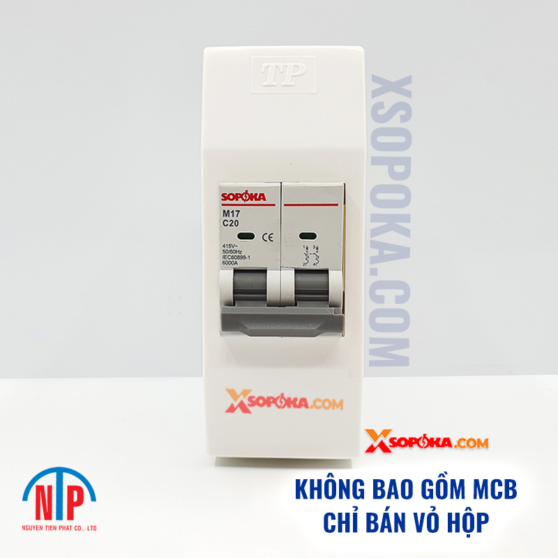 Hộp CB 1 pha 2P Tiến Phát – hộp gắn nổi bảo vệ CB/MCB 2 tép cho hệ thống điện dân dụng.