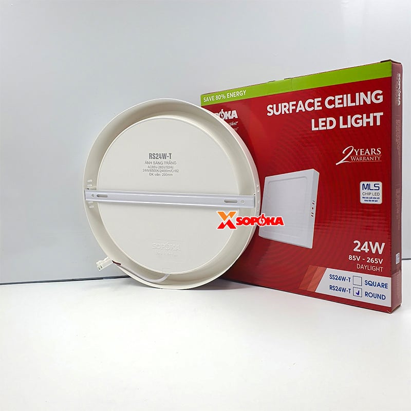 SOPOKA Bóng Đèn LED Ốp Trần RS24W-T Chiếu Sáng 25000 Giờ Tiết Kiệm Điện 80%