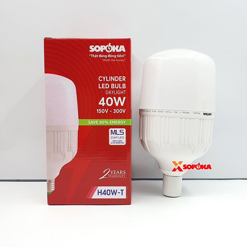Bóng Đèn Led Hình Trụ Sáng Trắng Dòng H SOPOKA