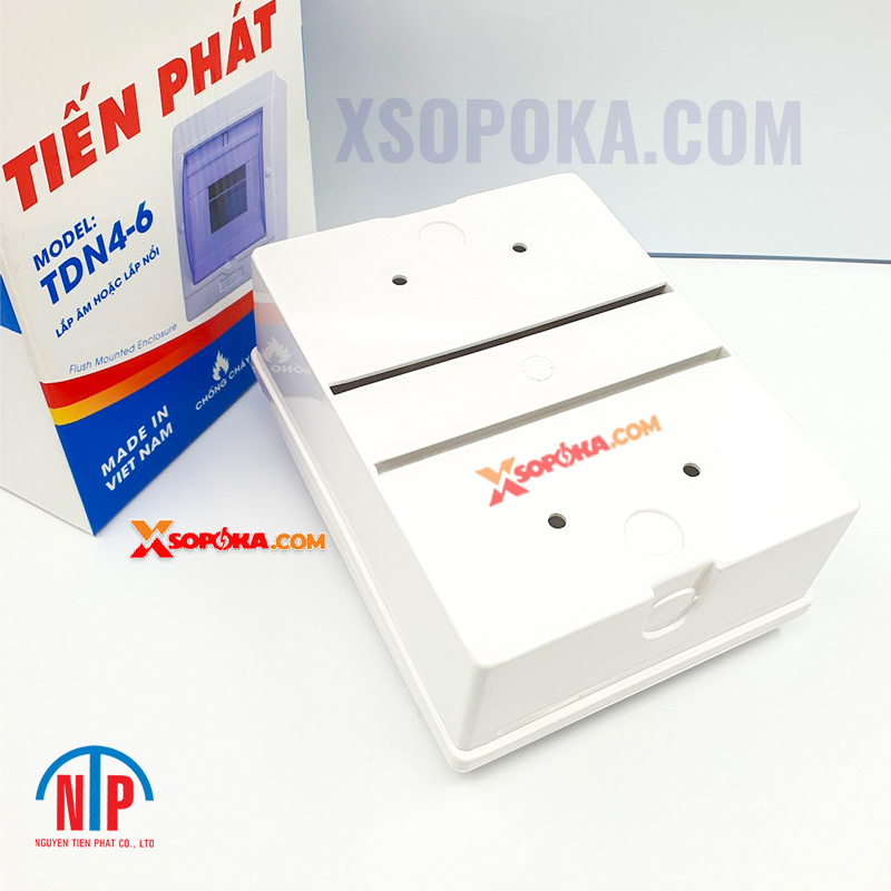 Tủ Điện 4–6 Đường Tiến Phát TDN4-6 màu trắng lắp CB MCB dân dụng