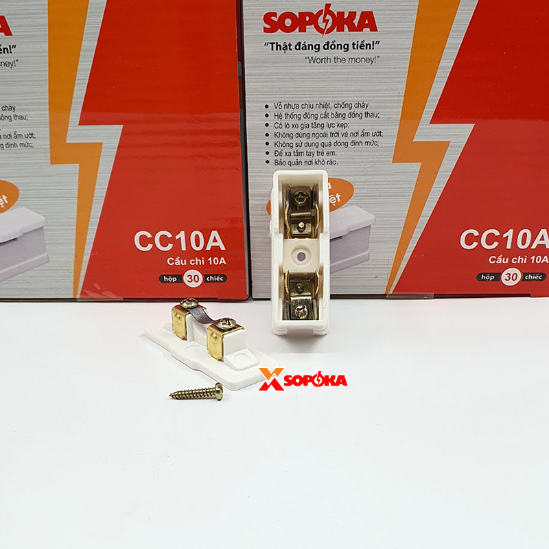 Cầu Chì Gắn Táp Lô Điện 10A 250V SOPOKA CC10A