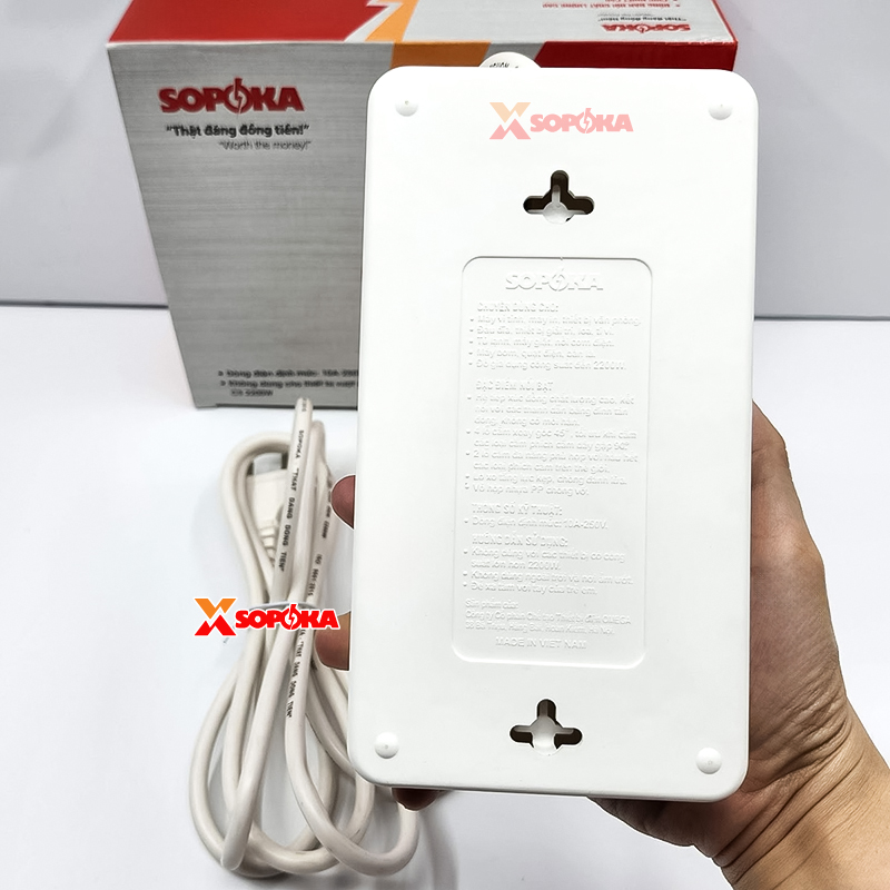Ổ Cắm Điện 6 Lỗ Chéo Lõi Chịu Nhiệt 2200W 6A2 SOPOKA