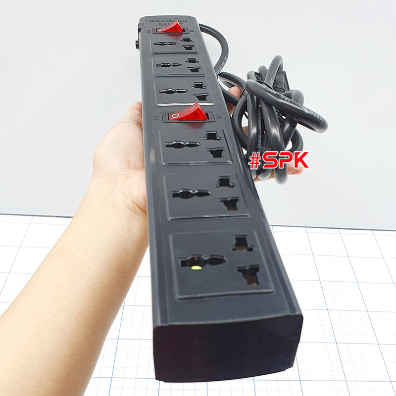 Ổ Cắm Điện 6 Lỗ 2200W Lõi Sứ Chống Cháy Tự Ngắt Điện Quá Tải 6T SOPOKA