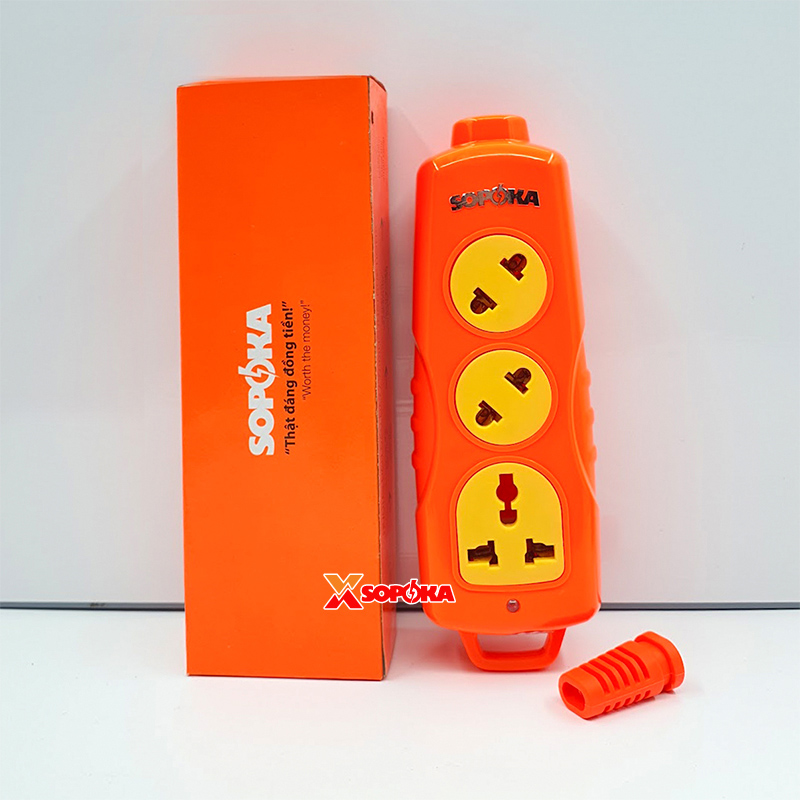 Ổ Cắm Điện 6000W Không Dây 3 Lỗ Chéo Siêu Chịu Tải 30A 3S-6000W+C SOPOKA