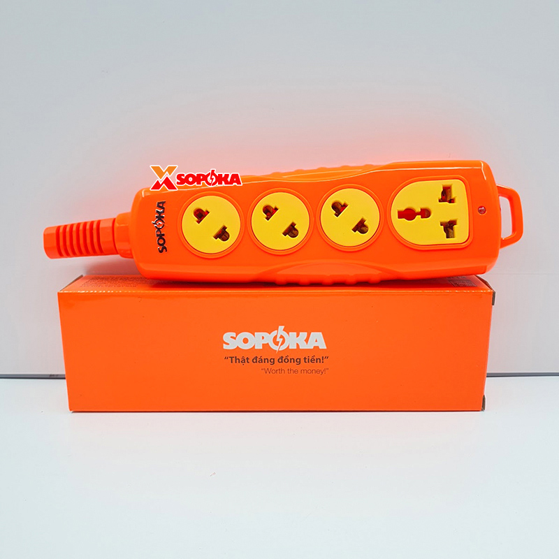 Ổ Cắm Điện 6000W 4 Lỗ Chéo Không Dây Siêu Chịu Tải 30A 4S-6000W+C SOPOKA
