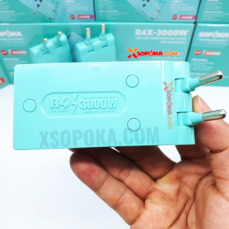 Ổ Chia Điện 4 Lỗ Dẹp Cổ Xoay 3000W 13A R4X-3000W SOPOKA