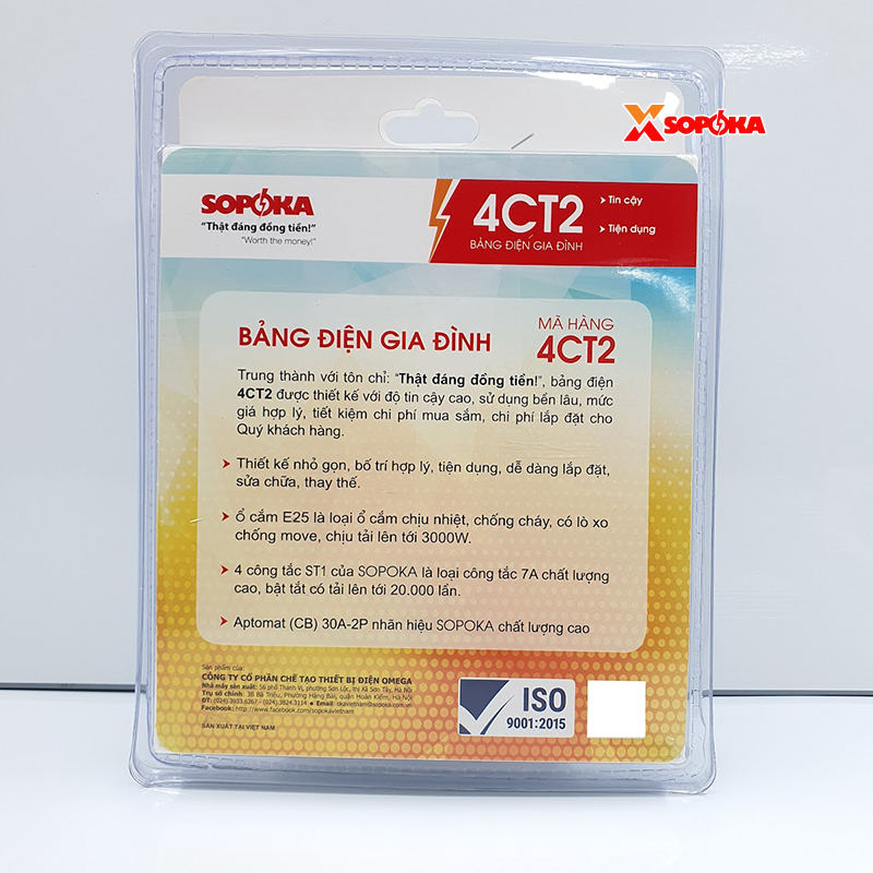 Bảng Điện 4 Công Tắc 3 Lỗ Cắm 1 CB Cóc 4CT2 SOPOKA