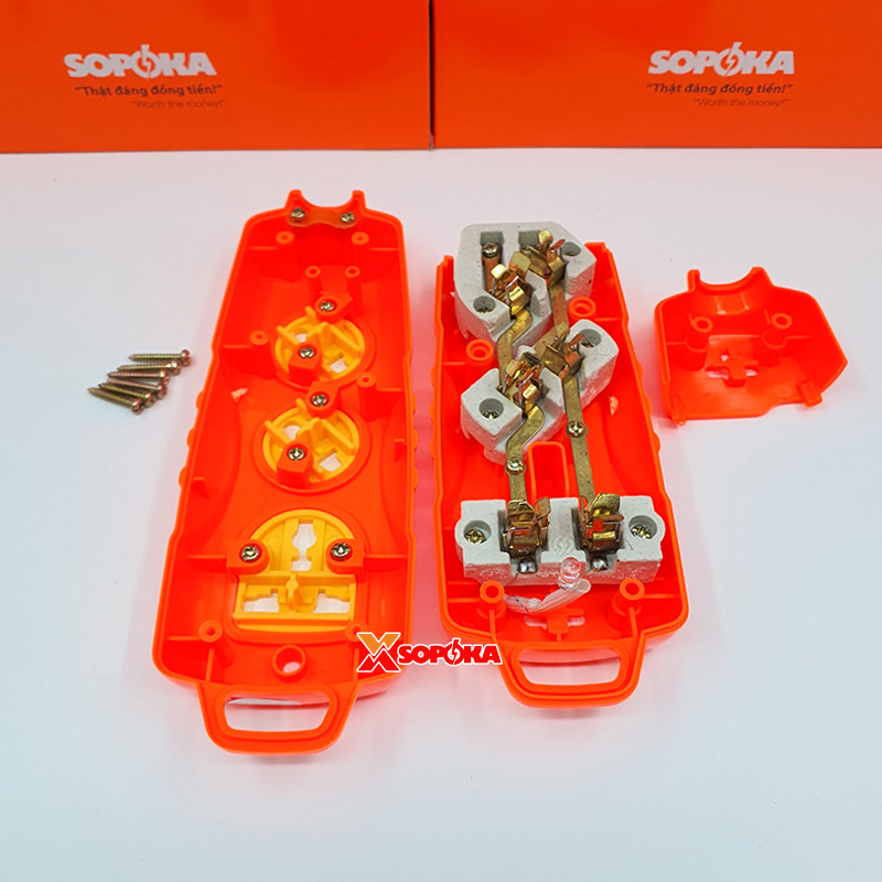 Ổ Cắm Điện 6000W Không Dây 3 Lỗ Chéo Siêu Chịu Tải 30A 3S-6000W+C SOPOKA
