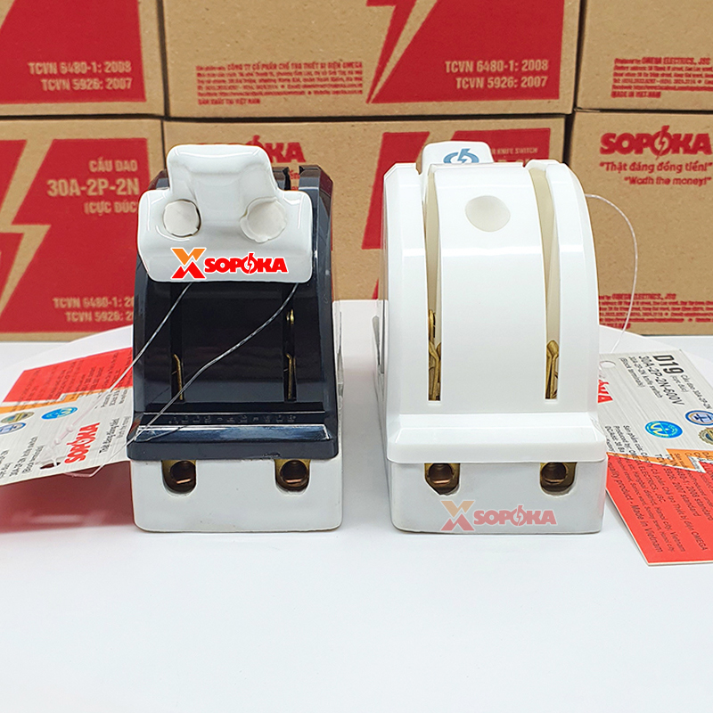 Cầu Dao Đảo Đế Sứ 1 Pha 30A 2P 600V 2N D19 SOPOKA