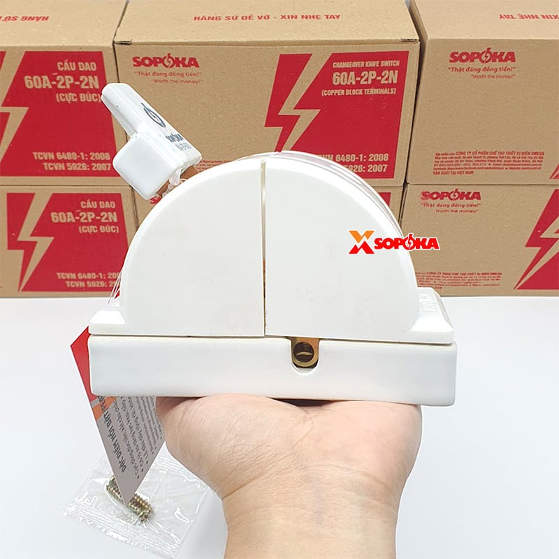 Cầu Dao Đảo Đế Sứ 1 Pha 60A 2P 600V 2N D22 SOPOKA