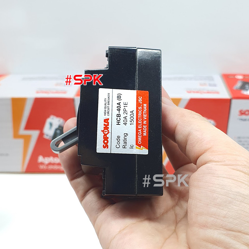 Aptomat CB Cóc 1 Pha HCB SOPOKA Màu Đen – Chống Cháy, An Toàn