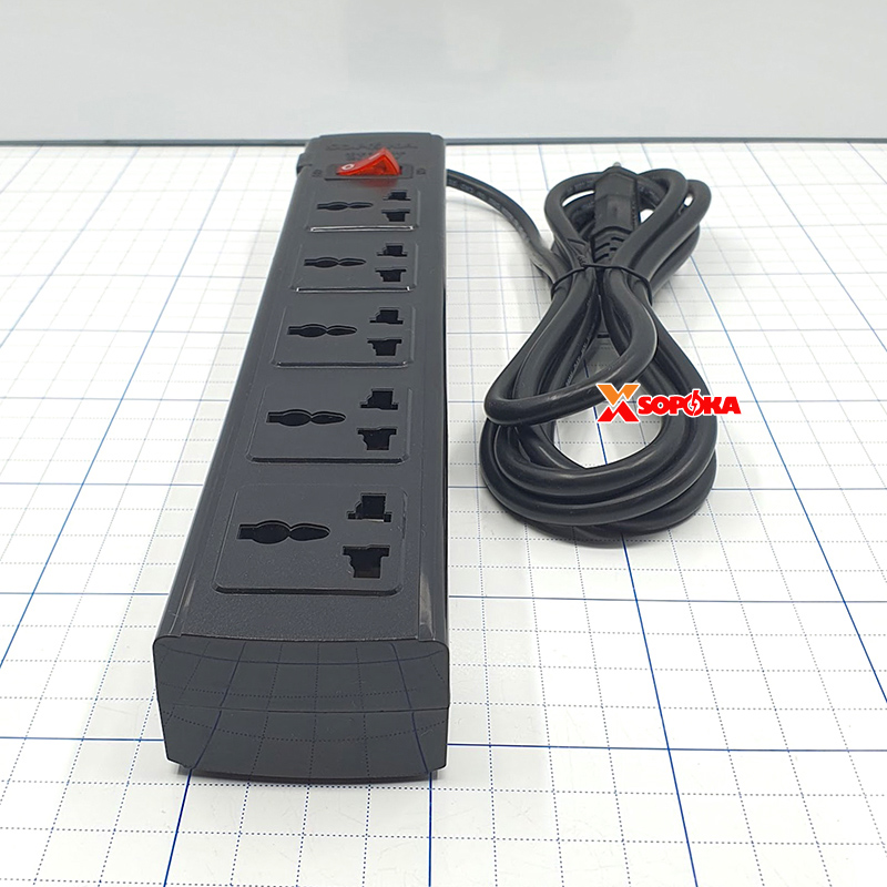 Ổ Cắm Điện 5 Lỗ 2200W Lõi Sứ Tự Ngắt Điện Khi Quá Tải 5T SOPOKA