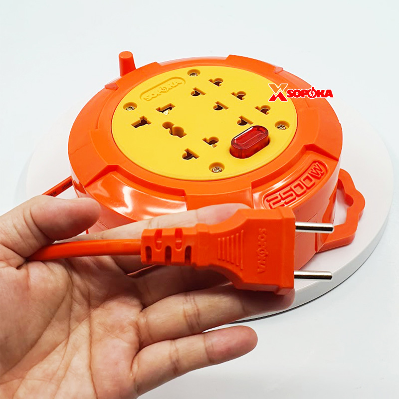 Ổ Cắm Điện Quay Cuộn Dây Tròn Chịu Tải 2500W Dòng R SOPOKA