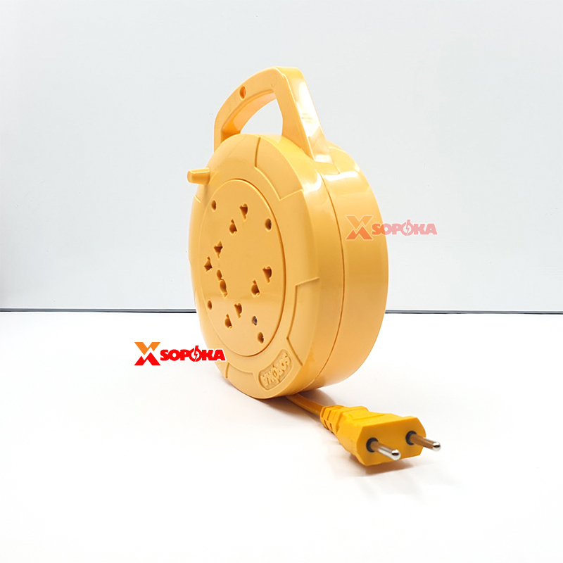 Ổ Cắm Điện Quay Cuộn Dây Tròn Chịu Tải 2200W Q45Y/ Q75Y Màu Vàng SOPOKA