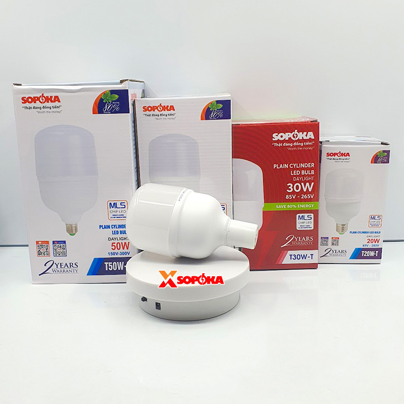 Bóng Đèn Led Hình Trụ Trơn Sáng Trắng Dòng&nbsp;T SOPOKA