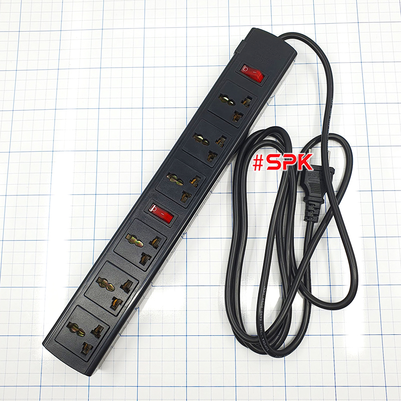 Ổ Cắm Điện 6 Lỗ 2200W Lõi Sứ Chống Cháy Tự Ngắt Điện Quá Tải 6T SOPOKA