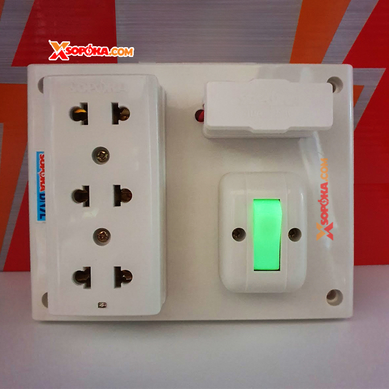 Bảng Điện 1 Công Tắc 3 Lỗ Cắm 2200W 10A BN3E SOPOKA