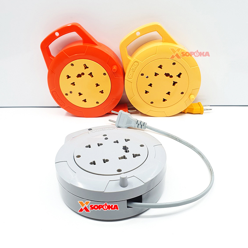 SOPOKA Ổ Cắm Cuộn Dây Tròn Q‑Series 2200W Màu Ghi (Xám) Q45G/Q75G