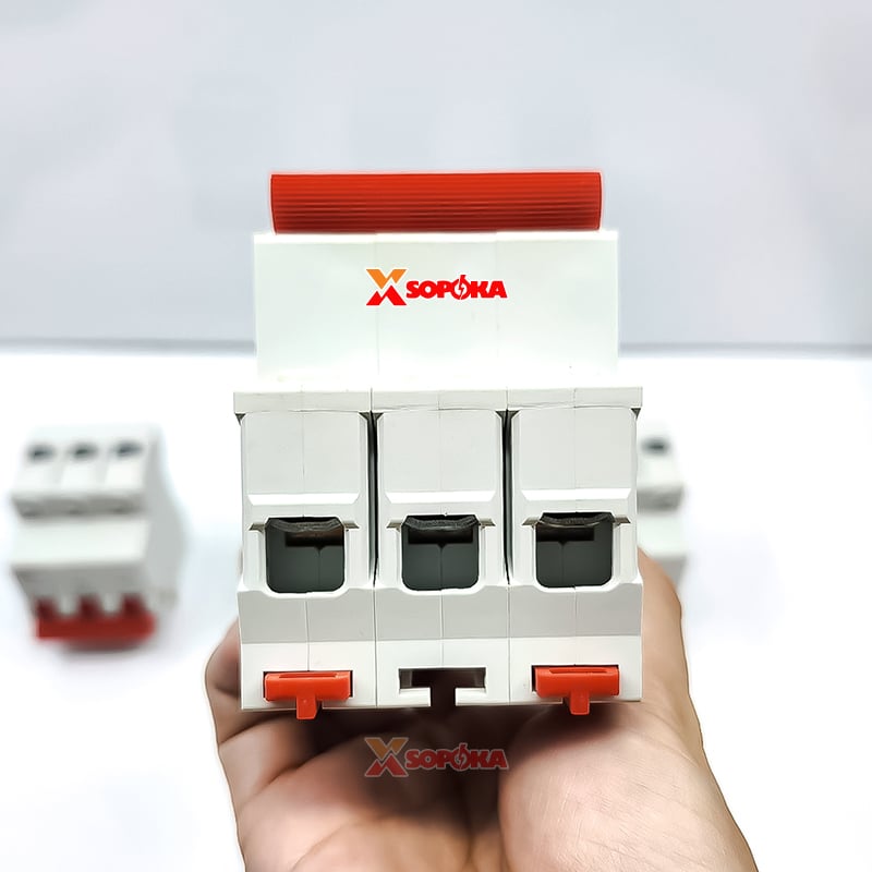 SOPOKA Cầu Dao Gạt Tay 1 Ngã 3P MS21 (15A–80A)