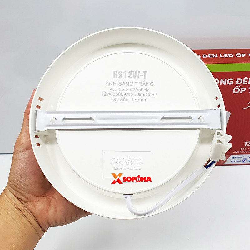 SOPOKA Bóng Đèn LED Ốp Trần RS12W-T Chiếu Sáng 25000 Giờ Tiết Kiệm Điện 80%