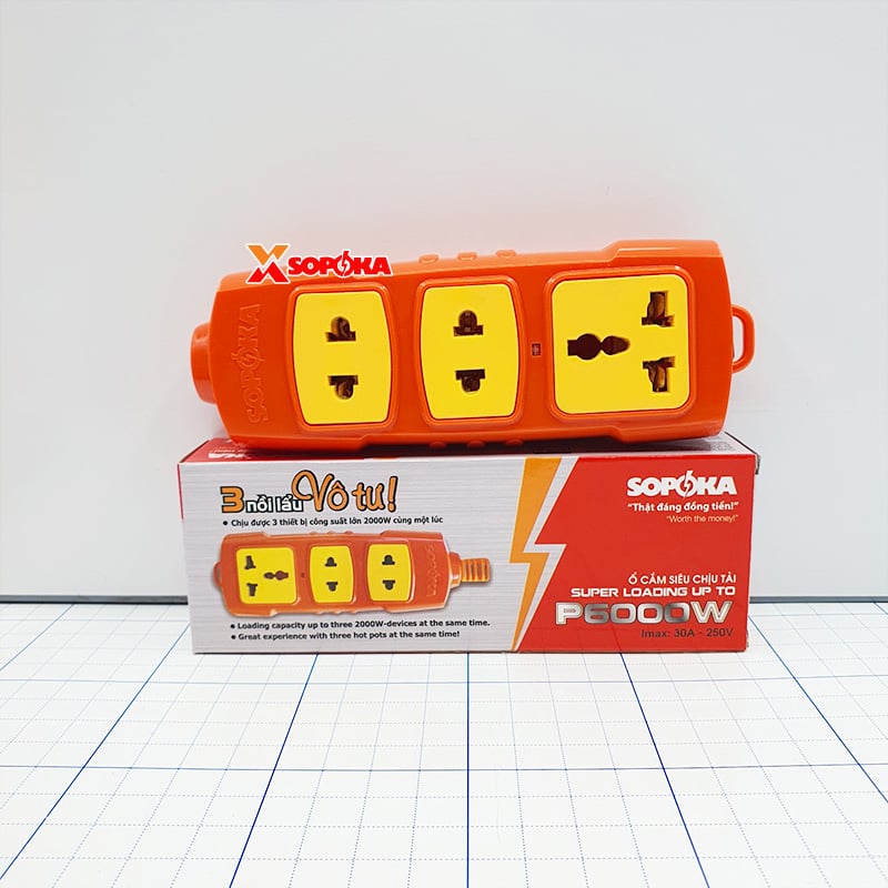 Ổ cắm điện chịu tải 6000W SOPOKA P6000W