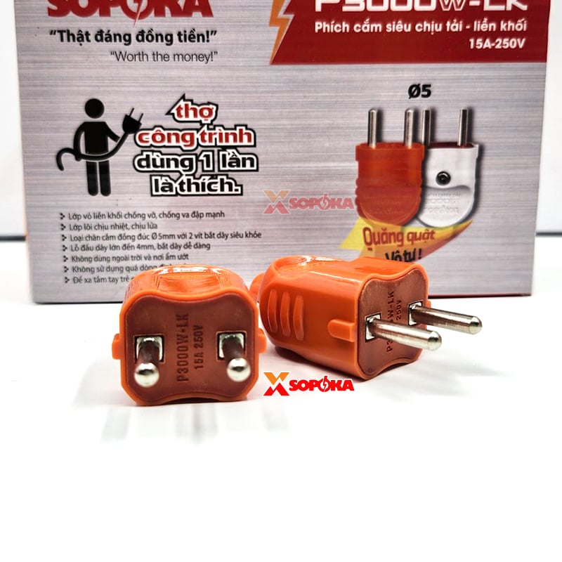 Phích Cắm Điện Dương Chịu Tải 3000W P3000WLK SOPOKA