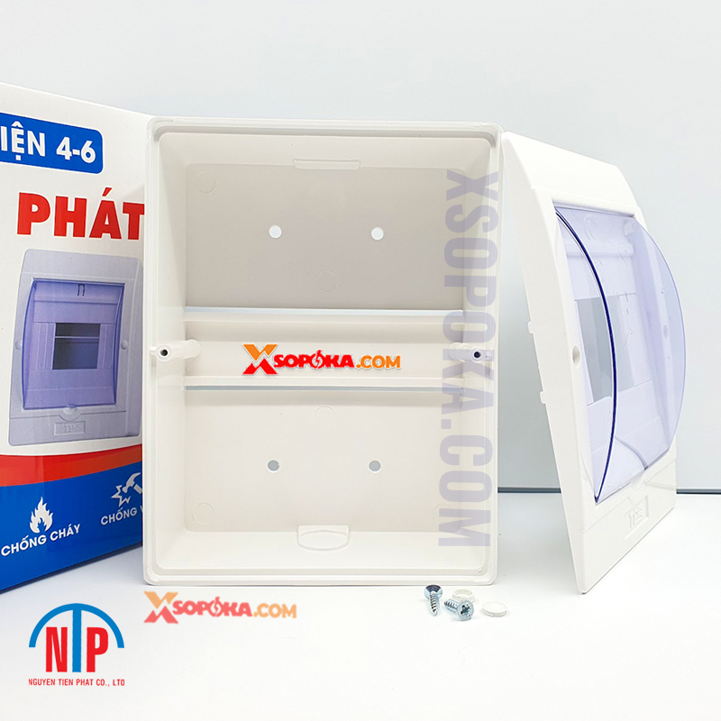 Tủ Điện 4–6 Đường Tiến Phát TDN4-6 màu trắng lắp CB MCB dân dụng