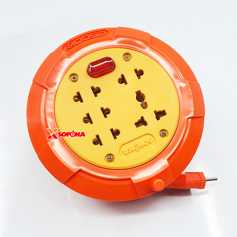 Ổ Cắm Điện Quay Cuộn Dây Tròn Chịu Tải 2500W Dòng R SOPOKA