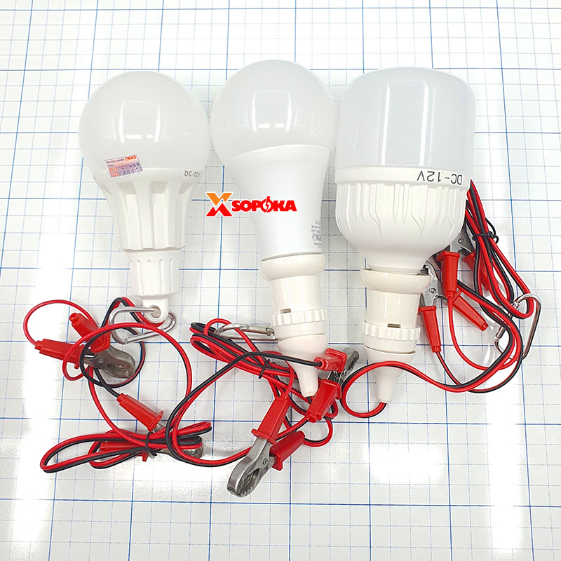 Bóng Đèn Led Dùng Bình 12V Liền Dây Kẹp Đui Vặn Xoáy E27 SOPOKA