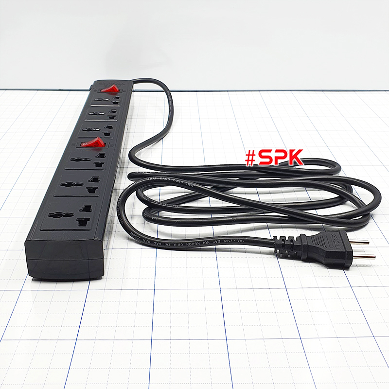 Ổ Cắm Điện 6 Lỗ 2200W Lõi Sứ Chống Cháy Tự Ngắt Điện Quá Tải 6T SOPOKA
