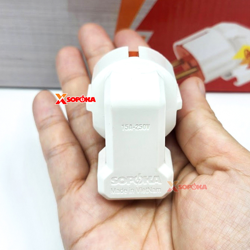 SOPOKA Phích Cắm Siêu Chịu Tải Dương Gập Vuông Góc 3000W 15A P3000W-G1