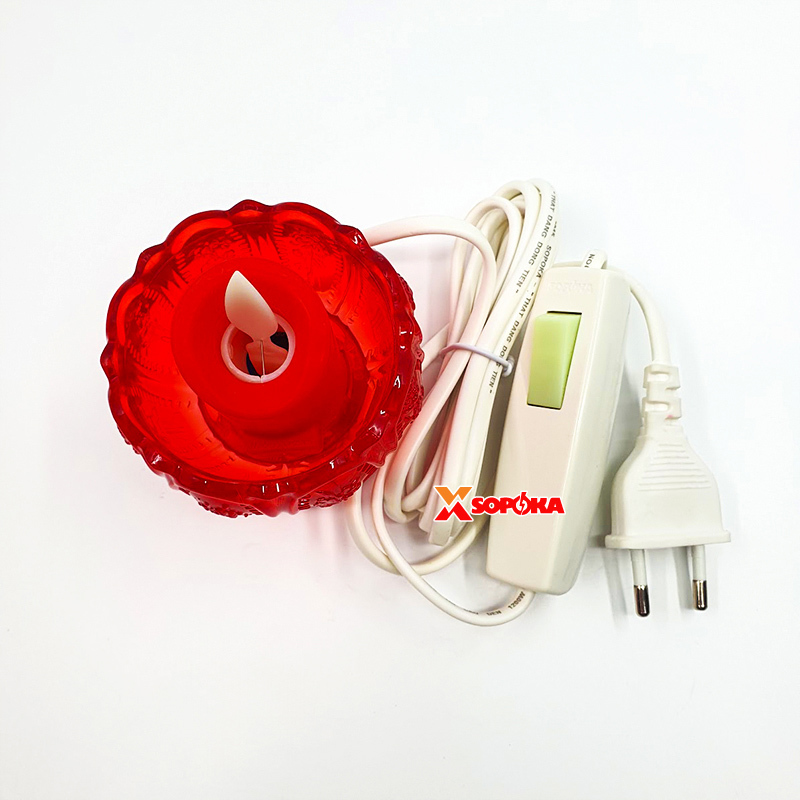 Cốc Nến Điện Hoa Sen SOPOKA HS01 Thân Thấp Có Phích Và Công Tắc