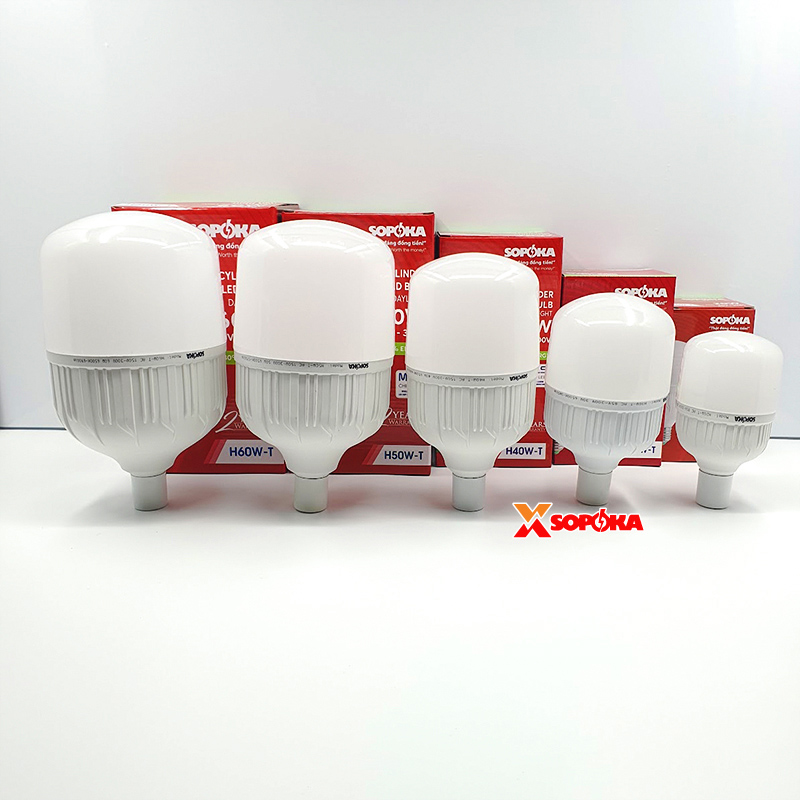 Bóng Đèn Led Hình Trụ Sáng Trắng Dòng H SOPOKA