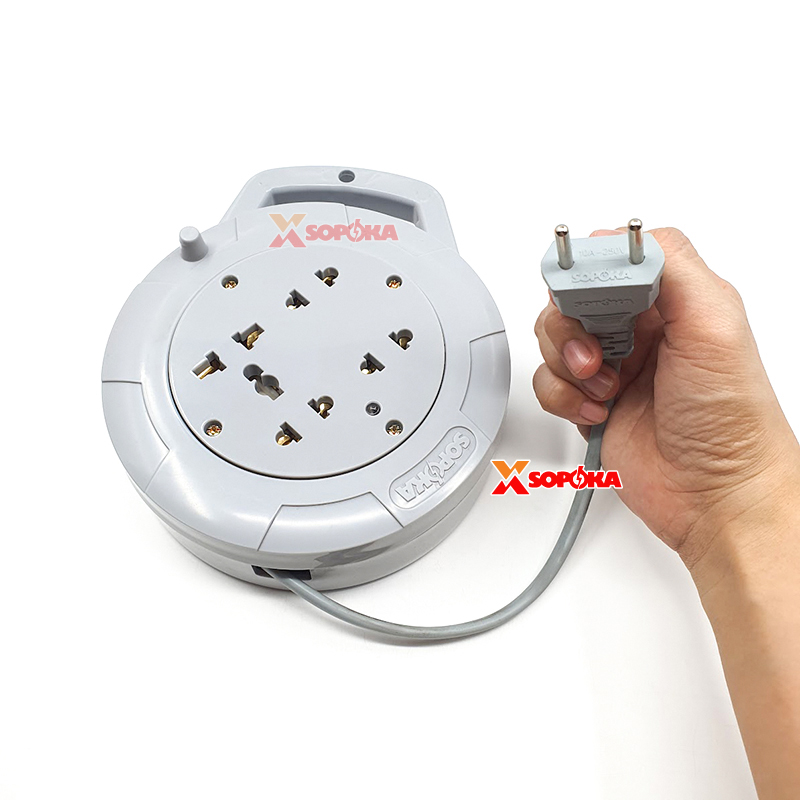 SOPOKA Ổ Cắm Cuộn Dây Tròn Q‑Series 2200W Màu Ghi (Xám) Q45G/Q75G