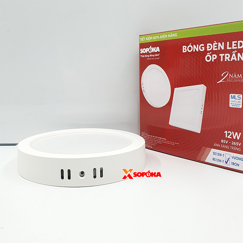 SOPOKA Bóng Đèn LED Ốp Trần RS12W-T Chiếu Sáng 25000 Giờ Tiết Kiệm Điện 80%