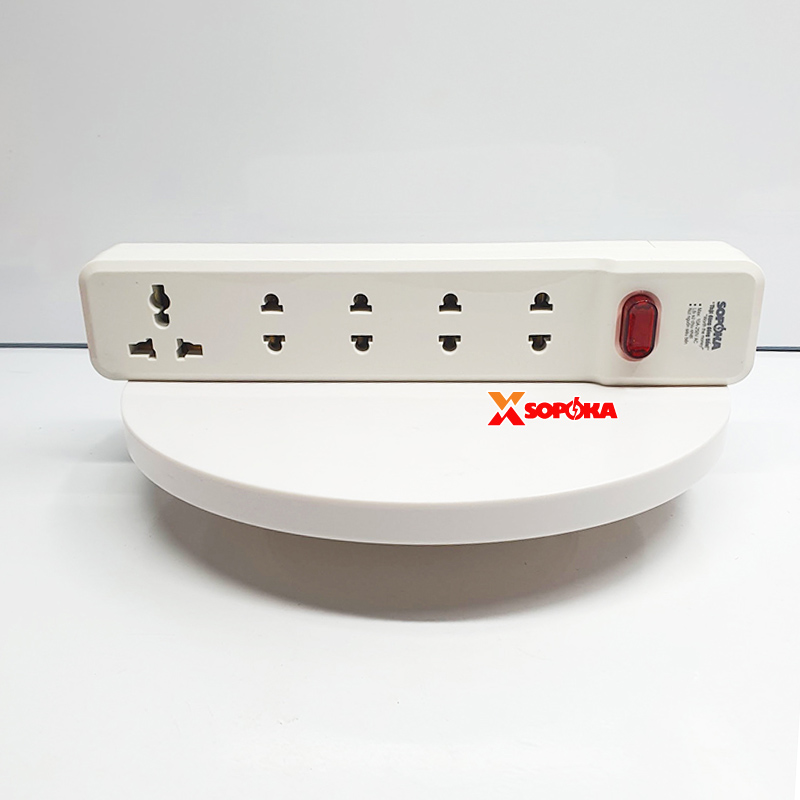 Ổ Cắm Điện 5 Lỗ 2200W Lõi Sứ Không Dây Có Công Tắc 5M-0 SOPOKA