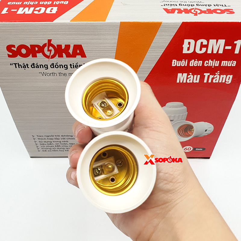 Đui Đèn Chịu Mưa 2 Kiểu Lắp Dây ĐCM-1 SOPOKA