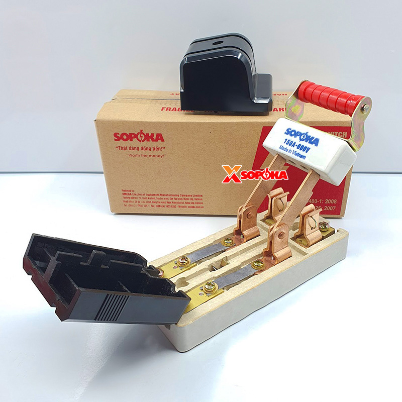 Cầu Dao Đế Sứ 1 Pha 150A-2P Màu Đen D34 SOPOKA