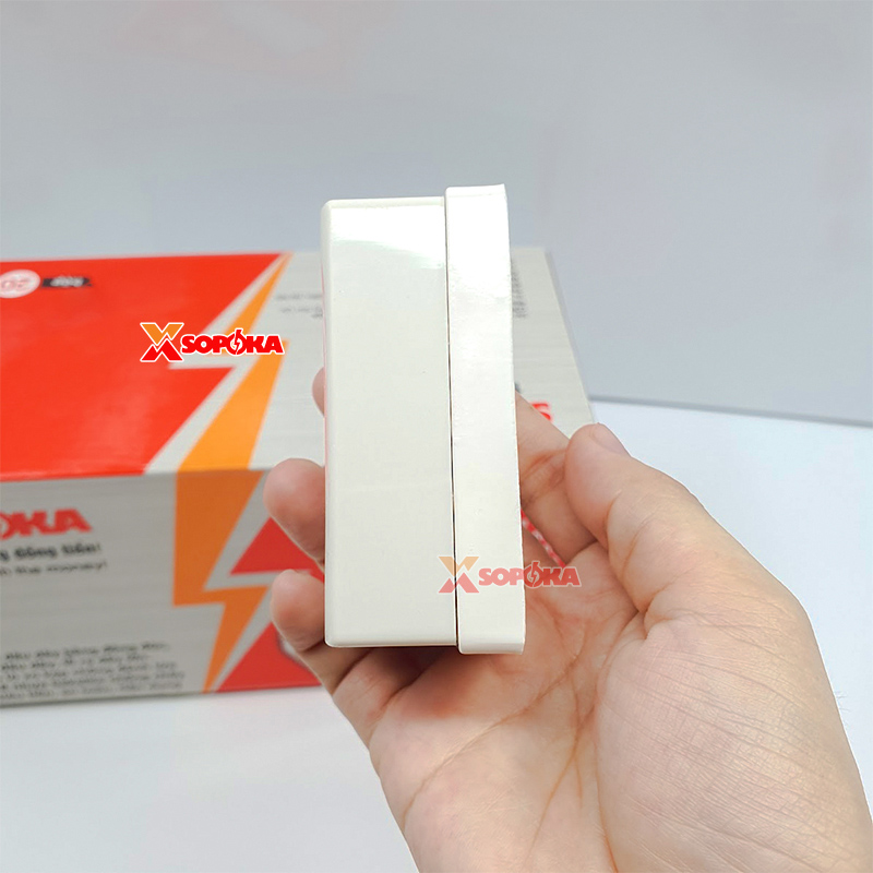 Ổ Cắm Điện 2 Lỗ Gắn Tường/Gắn Táp Lô SOPOKA E12