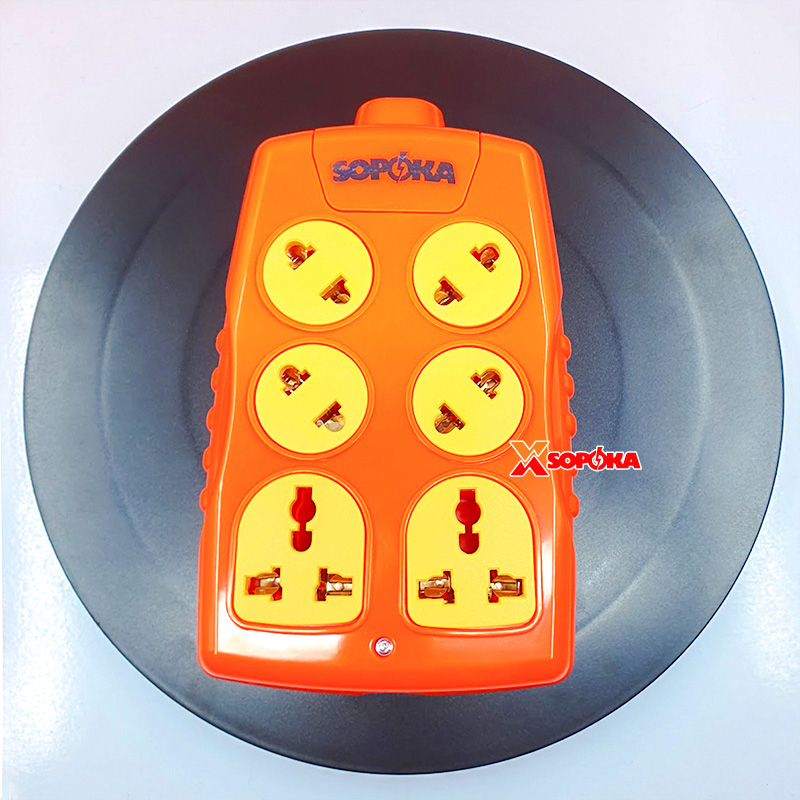 Ổ Cắm Điện 6000W 6 Lỗ Chéo Không Dây Siêu Chịu Tải 30A 6S-6000W+C SOPOKA