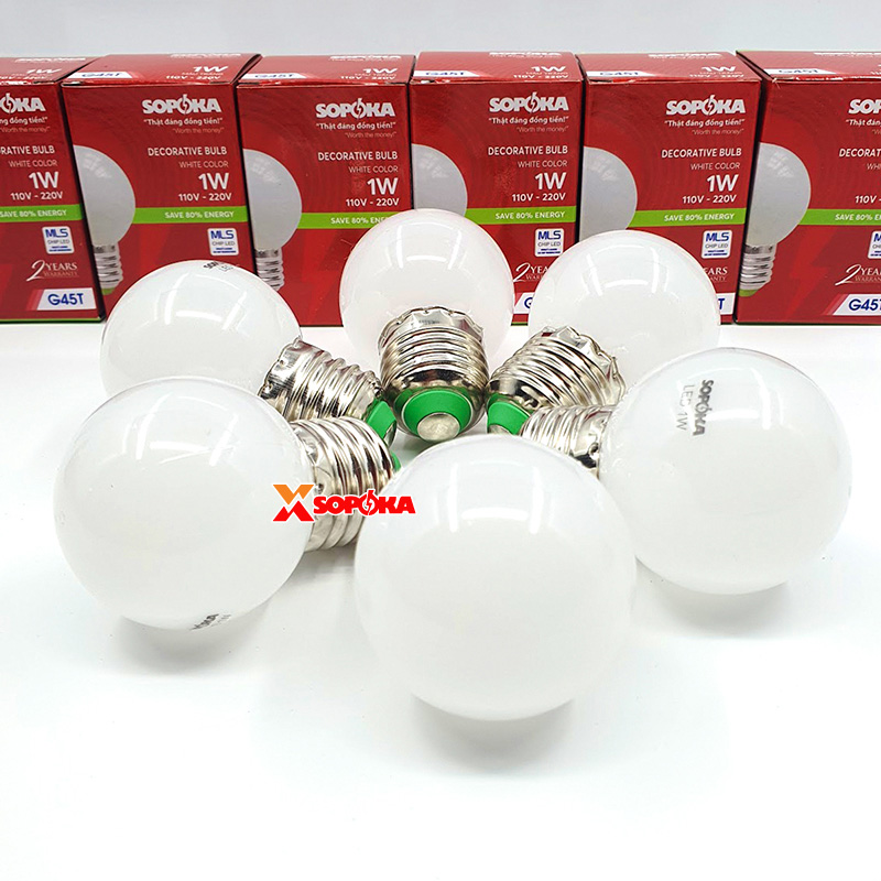 Bóng đèn LED Trang Trí Đơn Sắc Đa Sắc G45 SOPOKA