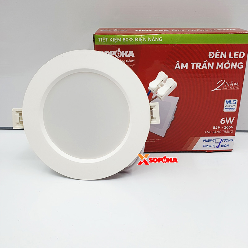 Bóng Đèn LED Âm Trần Tròn Mỏng Mã TN SOPOKA
