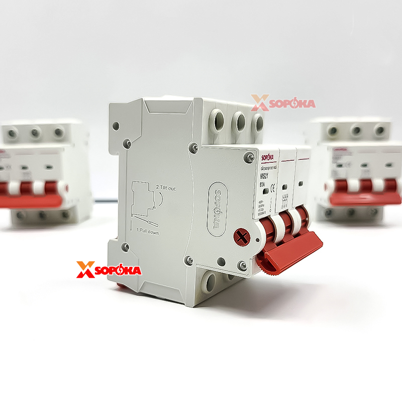 SOPOKA Cầu Dao Gạt Tay 1 Ngã 3P MS21 (15A–80A)