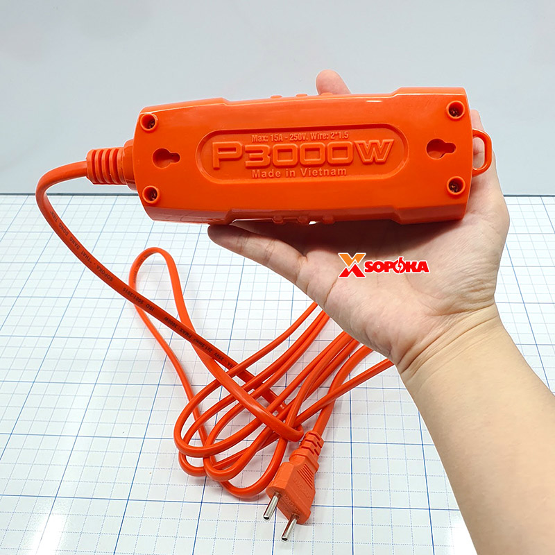 Ổ Cắm Điện 3 Lỗ Công Suất 3000W Siêu Chịu Tải T3000W SOPOKA