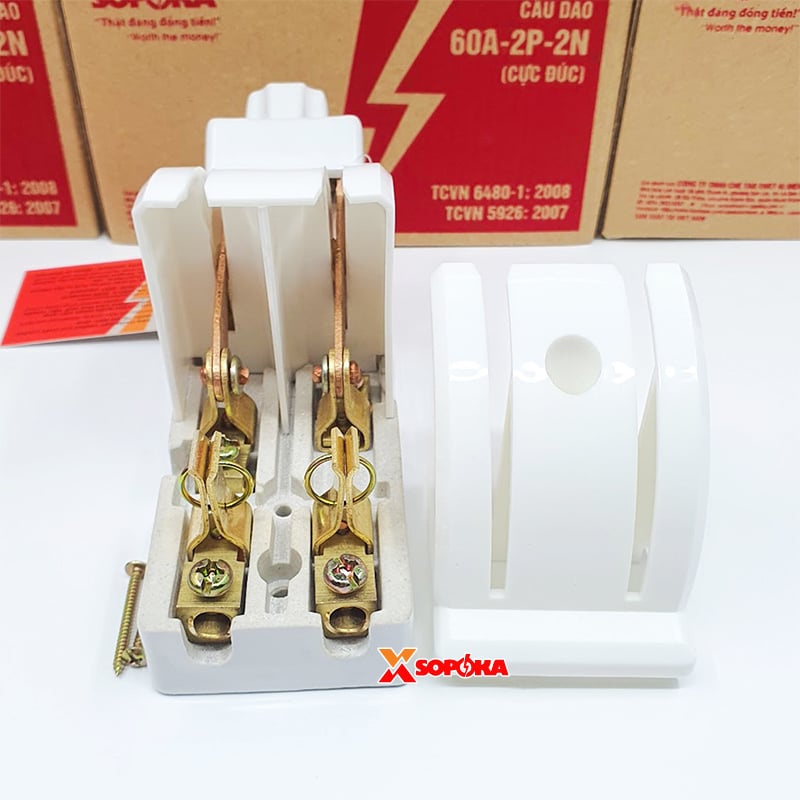 Cầu Dao Đảo Đế Sứ 1 Pha 60A 2P 600V 2N D22 SOPOKA