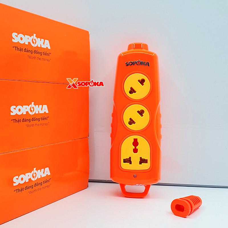 Ổ Cắm Điện 6000W Không Dây 3 Lỗ Chéo Siêu Chịu Tải 30A 3S-6000W+C SOPOKA