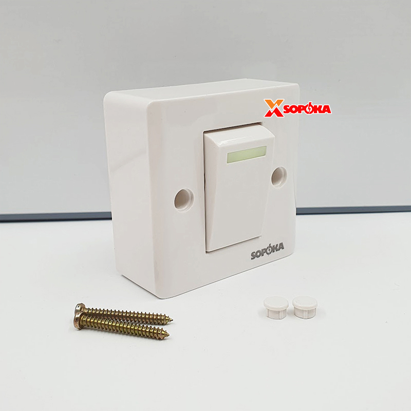 Công Tắc Đơn SOPOKA E1S – Chống Cháy, Có Dạ Quang, 5A 220V