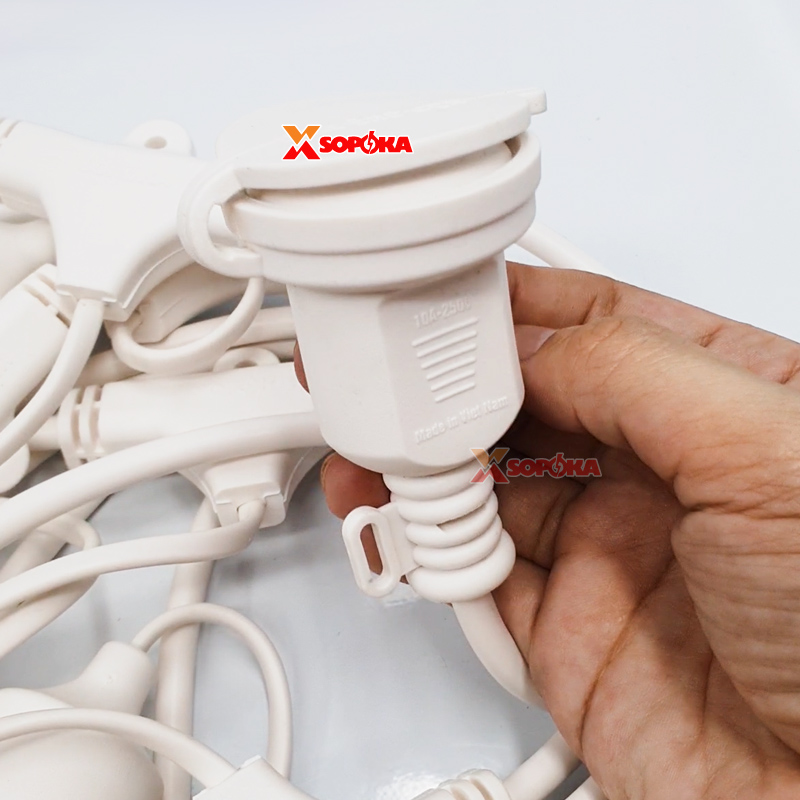 Dây Đui Bóng Đèn Trang Trí 5m – 7,5m – 10m Loại Thả Màu Trắng SOPOKA